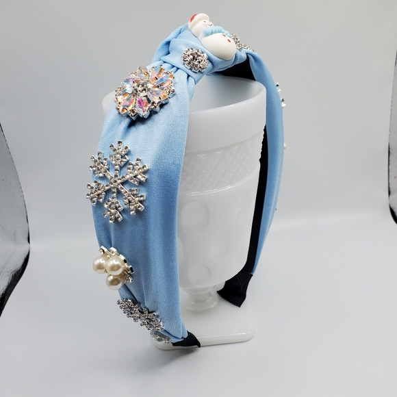 Headband bling handmade winter snowman crystals sparkly Swarovski Christmas main image 5
